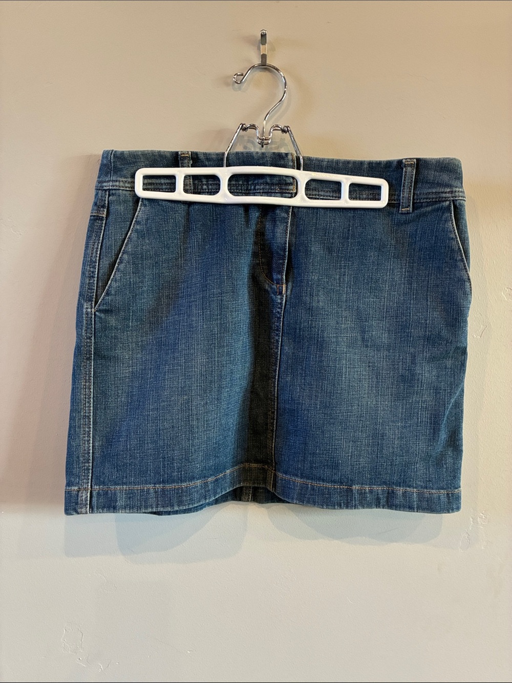 Classic LOFT Blue Denim Mini Skirt